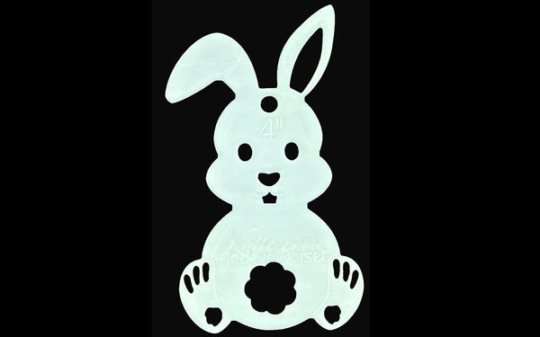 A FUN EASTER BUNNY RABBIT (BENT OR STRAIGHT EAR) ACRYLIC SEWING/CRAFT TEMPLATE from 3"