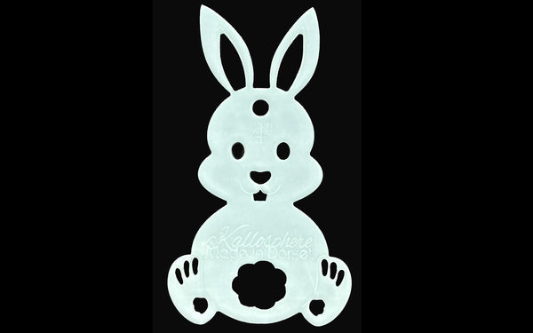 A FUN EASTER BUNNY RABBIT (BENT OR STRAIGHT EAR) ACRYLIC SEWING/CRAFT TEMPLATE from 3"