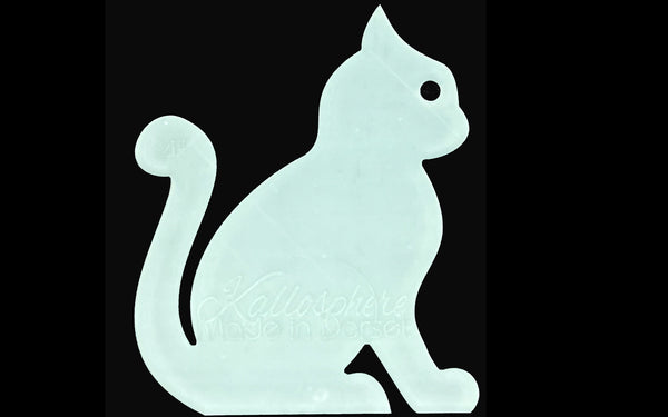 A SITTING CAT ACRYLIC SEWING/CRAFT TEMPLATE from 6CM