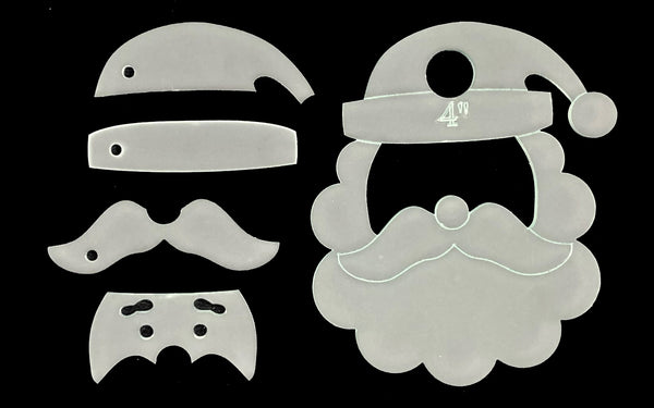 A FANTASTIC SANTA FACE ACRYLIC SEWING CRAFT TEMPLATE from 4"