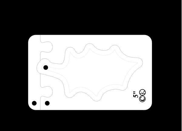 A 5" HOLLY LEAF ACRYLIC MACHINE QUILTING TEMPLATE 4MM OR 6MM THICK - LONG ARM