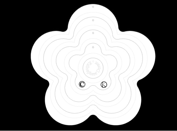 A SET OF 4 FLOWER ACRYLIC MACHINE QUILTING TEMPLATE 4MM OR 6MM THICK