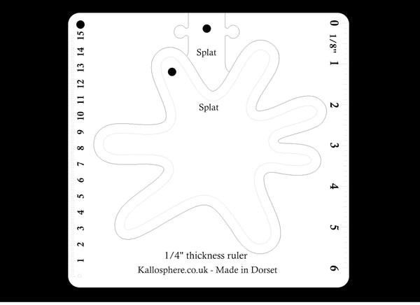 A SPLAT ACRYLIC MACHINE QUILTING TEMPLATE 4MM OR 6MM THICK