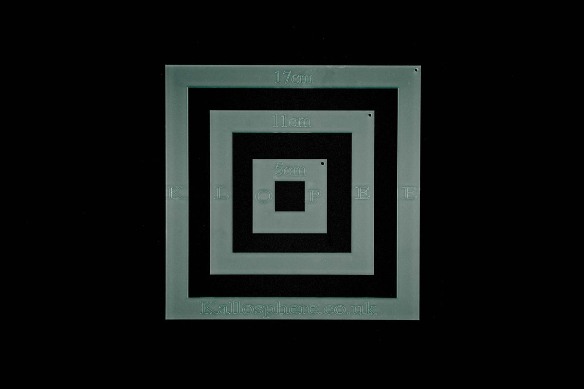 A Set Of Seven Acrylic Quilting Square Sewing/Craft Templates