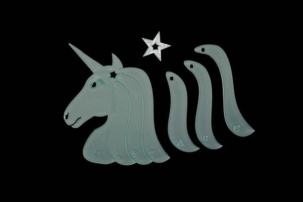 UNICORN HEAD WITH SEPARATE STAR AND MANE SEWING/CRAFT TEMPLATE