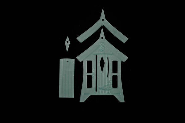 CURVED BEACH HUT ON STILTS ACRYLIC SEWING CRAFT STENCIL
