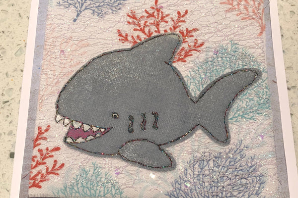 A CHEEKY SHARK ACRYLIC SEWING/CRAFT TEMPLATE from 3"