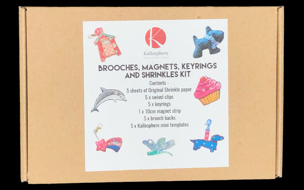 Brooches, Magnets, Keyrings and Shrinkles Kit inc 5 mini templates