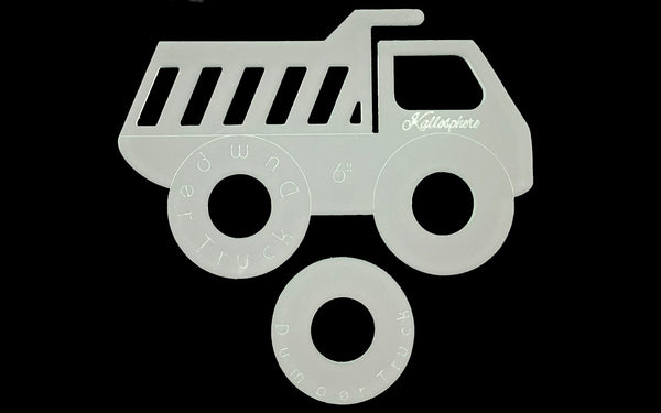 AN ACRYLIC DUMPER CONSTRUCTION SEWING/CRAFT TEMPLATE FROM 4"