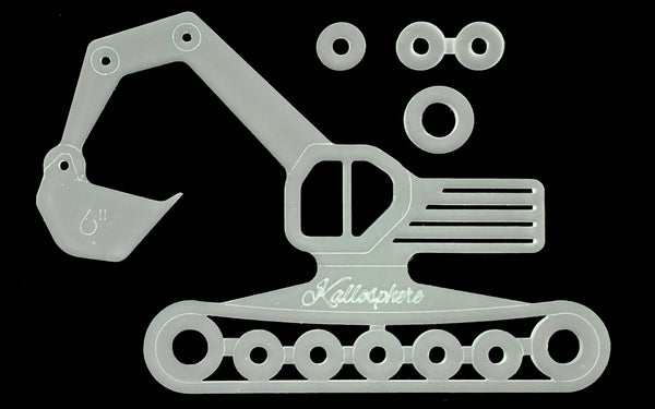 AN ACRYLIC EXCAVATOR CONSTRUCTION SEWING/CRAFT TEMPLATE FROM 4"