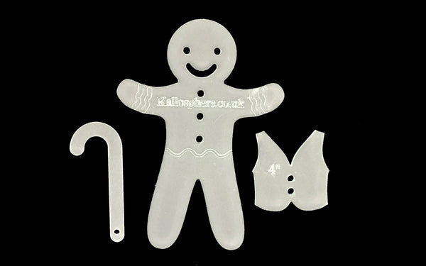 GINGERBREAD MAN WITH STRAIGHT LEGS, WAISTCOAT ACRYLIC SEWING CRAFT TEMPLATE