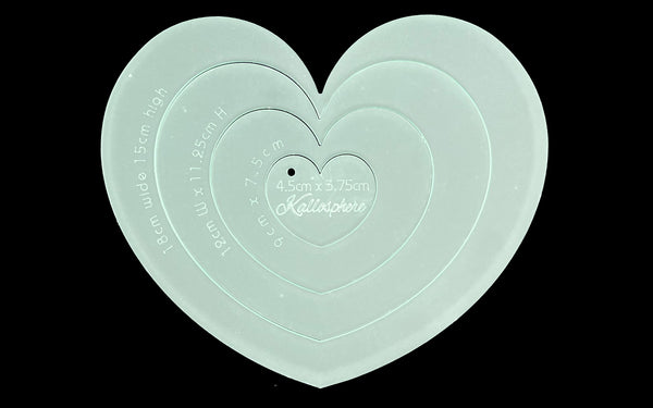 HEART QUARTET ACRYLIC SEWING/CRAFT TEMPLATES - QUILTING