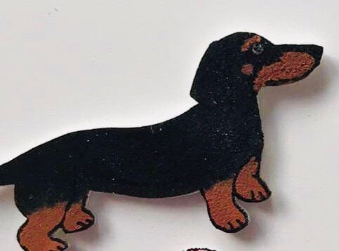 A DASHING DACHSHUND ACRYLIC SEWING CRAFT TEMPLATE from 6cm