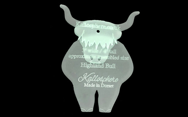 A HIGHLAND COW ACRYLIC SEWING/CRAFT TEMPLATE from 6cm