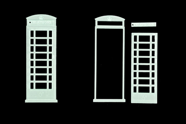 A RETRO PHONE BOX ACRYLIC CRAFT SEWING TEMPLATE - from 4"