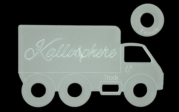 AN ACRYLIC TRUCK CONSTRUCTION SEWING/CRAFT TEMPLATE FROM 4"