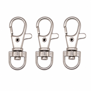 Three 35mm lobster swivel clasps / keyrings - CHROME