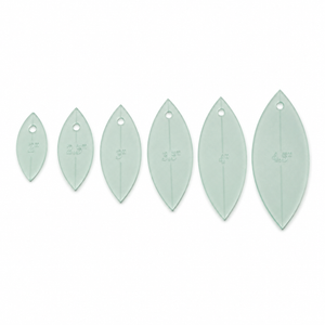 A SET OF 6 LEAF PETAL ACRYLIC CRAFT SEWING TEMPLATES