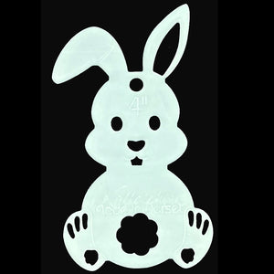 Kallosphere Easter bunny,  bent ear, acrylic template for appliqué and other craft projects, precise laser cut edges