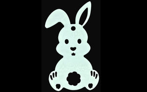 Kallosphere Easter bunny,  bent ear, acrylic template for appliqué and other craft projects, precise laser cut edges