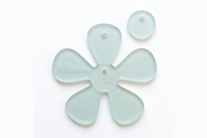 Close up of an acrylic flower sewing and craft template 