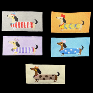 Dachshund sew in labels - pack of 5