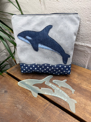 A SET OF WHALE ACRYLIC SEWING/CRAFT TEMPLATES