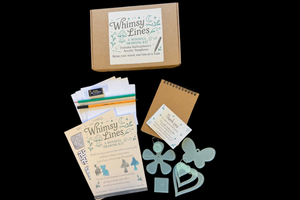 Kallosphere Whimsy Lines drawing kit featuring acrylic art templates for creative illustration. 