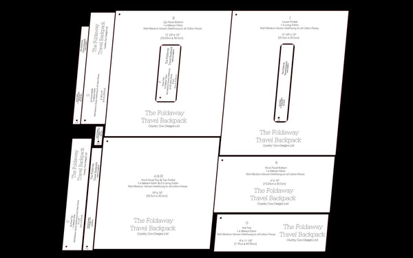 The Foldaway Travel Backpack by Country Cow Designs acrylic templates only