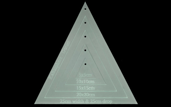 25CM X 25CM (drop) TRIANGLE ACRYLIC SEWING/CRAFT TEMPLATE SET