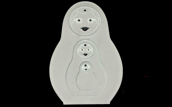 A SET OF THREE ACRYLIC RUSSIAN DOLL 6" SEWING/CRAFT TEMPLATES