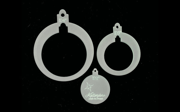 A SET OF THREE CHRISTMAS BAUBLE ACRYLIC TEMPLATES