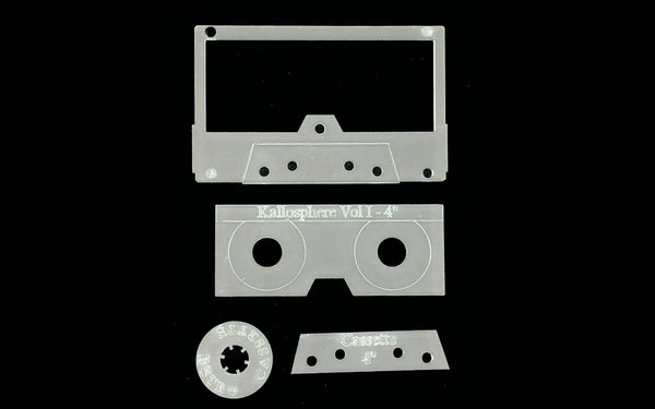 A COMACT CASSETTE ACRYLIC SEWING/CRAFT TEMPLATE from 4"