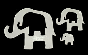 A TRIO OF ELEPHANT SEWING AND CRAFT TEMPLATES - 7" X 5"