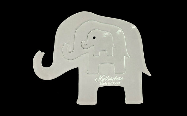 A TRIO OF ELEPHANT SEWING AND CRAFT TEMPLATES - 7" X 5"