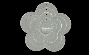 A SET OF ACRYLIC FLOWER SEWING CRAFT TEMPLATES - five petals