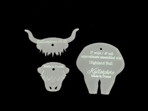 A HIGHLAND COW ACRYLIC SEWING/CRAFT TEMPLATE from 6cm