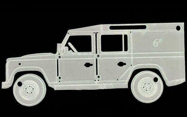 A LAND ROVER STYLE ACRYLIC SEWING/CRAFT TEMPLATE