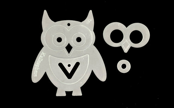 A FUN ACRYLIC OWL TEMPLATE FOR SEWING CRAFT from 3"
