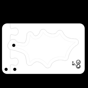 A 5" HOLLY LEAF ACRYLIC MACHINE QUILTING TEMPLATE 4MM OR 6MM THICK - LONG ARM