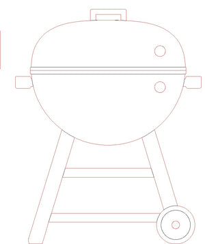 BBQ ACRYLIC SEWING CRAFT TEMPLATE