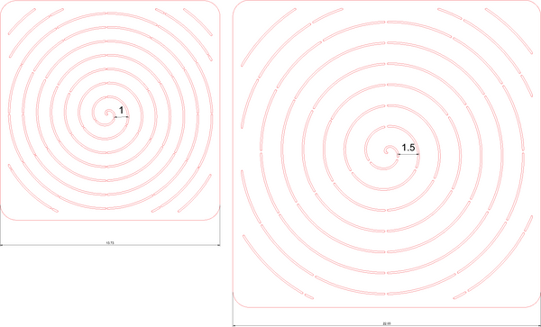 SPIRAL POLYPROPOLENE SEWING/CRAFT STENCIL 40X40CM AND/OR 56X56CM - QUILTING