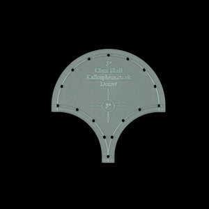 A CLAMSHELL ACRYLIC SEWING/CRAFT QUILTING TEMPLATE