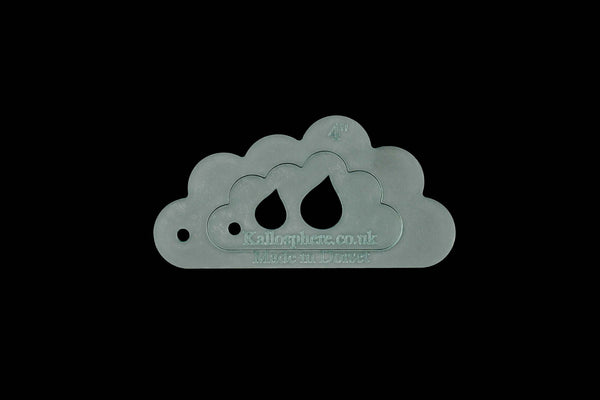 A SET OF TWO FLUFFY CLOUD SEWING CRAFT TEMPLATES 10CM AND 6.5CM