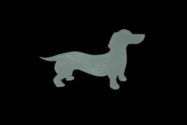 A DASHING DACHSHUND ACRYLIC SEWING CRAFT TEMPLATE from 6cm