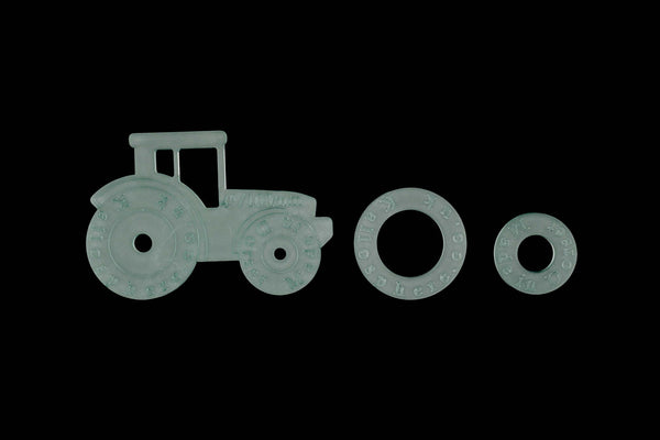 ACRYLIC TRACTOR SEWING/CRAFT TEMPLATE WITH SEPARATE WHEELS