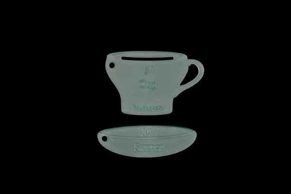 AN ACRYLIC TEAPOT AND TEA CUP CRAFT SEWING TEMPLATE