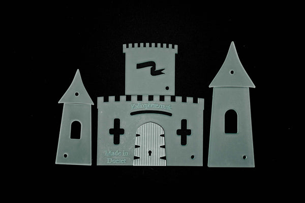 A SET OF ACRYLIC SEWING/CRAFT TEMPLATES TO CREATE A UNIQUE FAIRY CASTLE