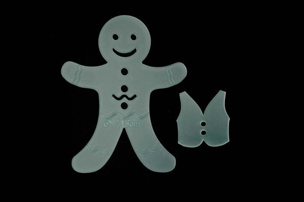 GINGERBREAD MAN WITH WAISTCOAT ACRYLIC SEWING CRAFT TEMPLATE