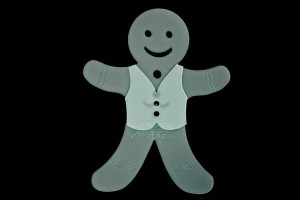 GINGERBREAD MAN WITH WAISTCOAT ACRYLIC SEWING CRAFT TEMPLATE